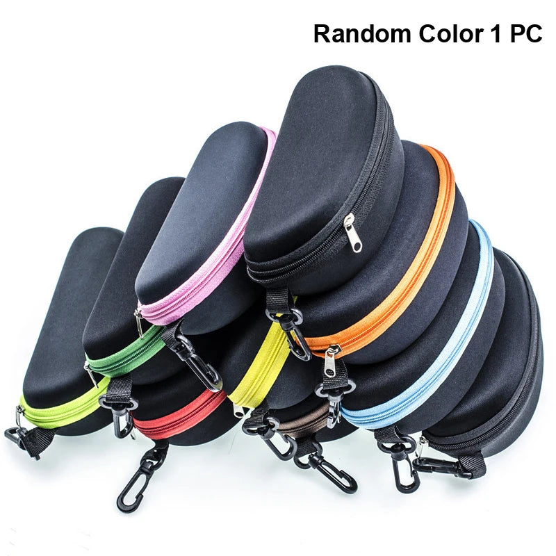 Large Hard Shell Zipper Sunglasses & Eyeglasses Case with Carabiner Clip – Waterproof Travel Protection