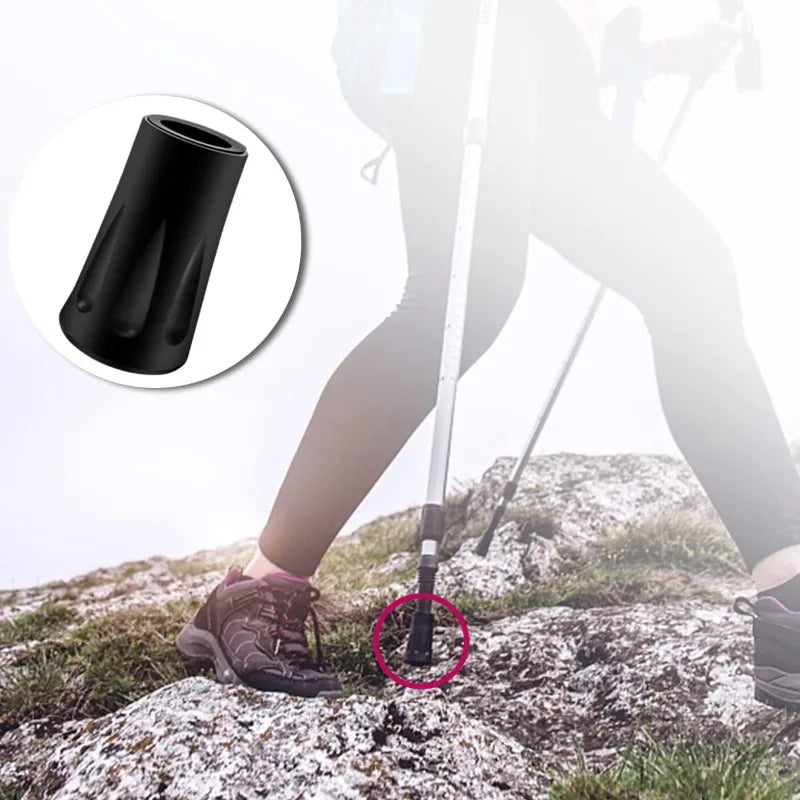 Trail Gear Accessories: Trekking Pole Tips Replacement Protectors, Rubber Feet for Hiking Pole Tips / Rungear