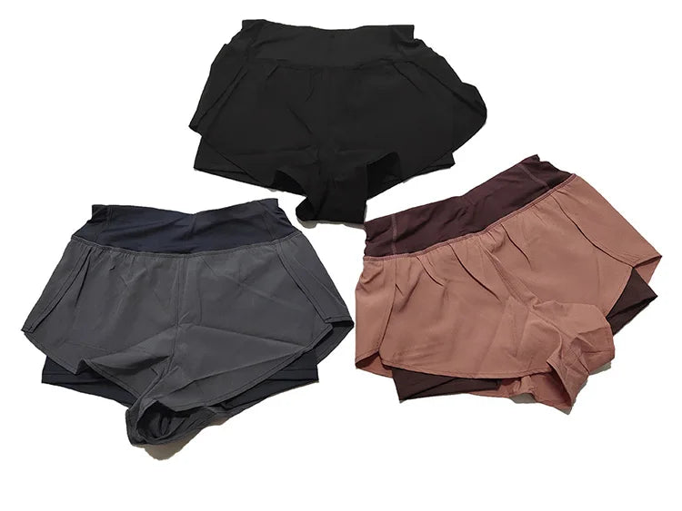 Women's Quick Dry Shorts: Summer, Double-Deck, Breathable Running Fitness Training Shorts / Rungear