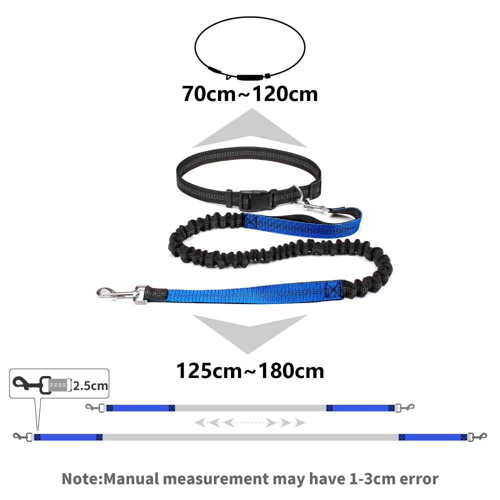 Hands-Free Dog Leash | Adjustable Waist Belt & Chest Strap for Walking, Running & Hiking