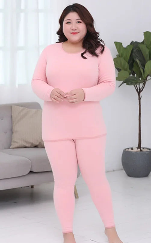 Women's Thermal Apparel: Plus Size, Warm Base Layers Long John Thermal Underwear And Undershirt Sets / Rungear