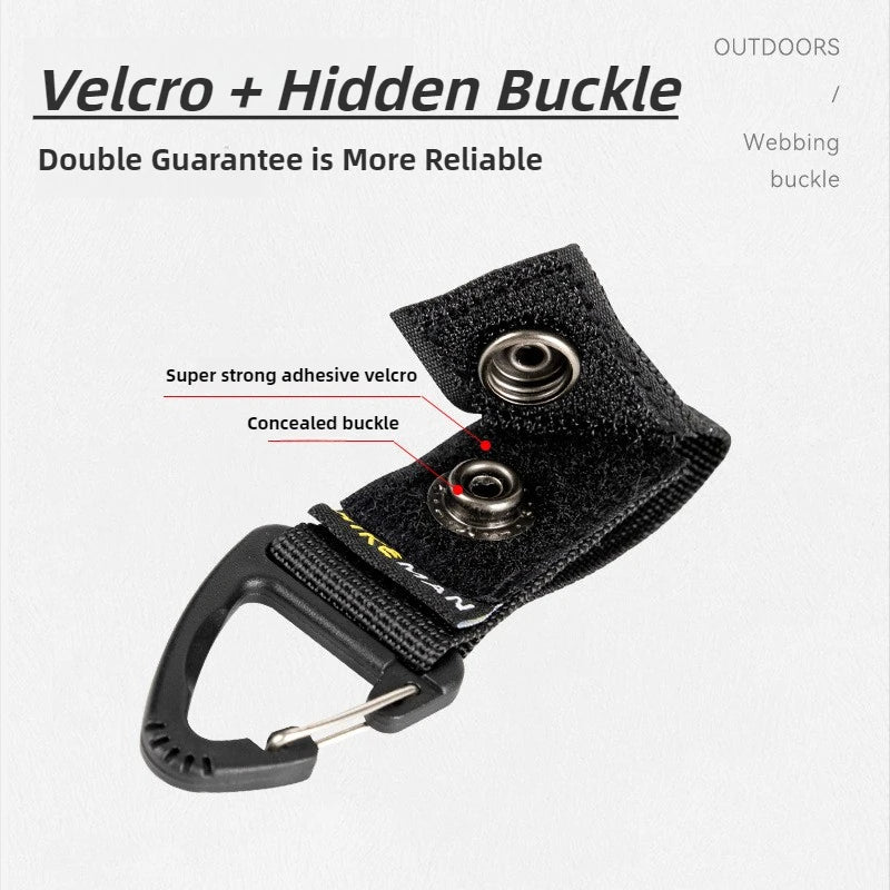 Trail Gear Accessories: HIKEMAN Nylon Webbing Carabiner, Multi Tool Clip Keychain / Rungear