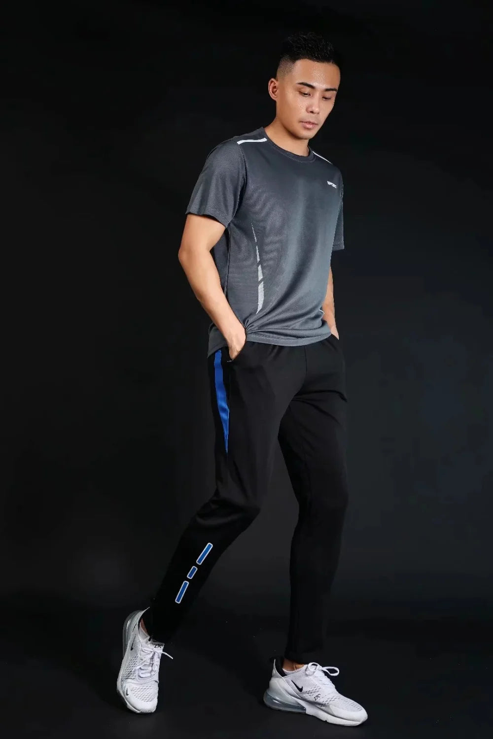 Men's Quick-Dry Running Trackpants – Slim Fit, Elastic Waist | Gym & Training