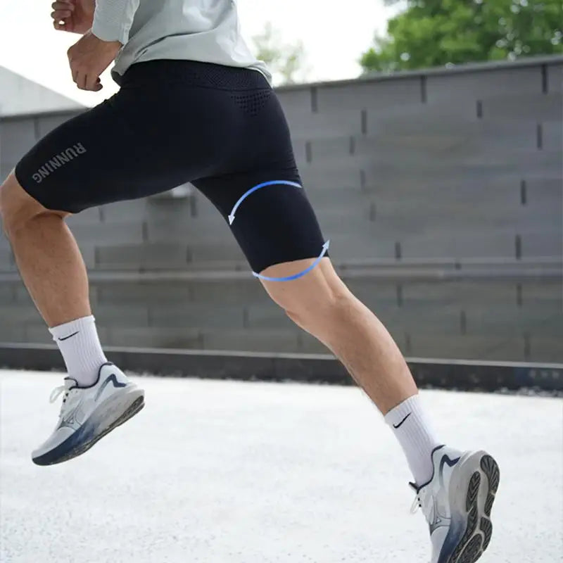 Men's Compression Running Shorts with Pockets | Quick-Dry Nylon-Elastane Athletic Shorts