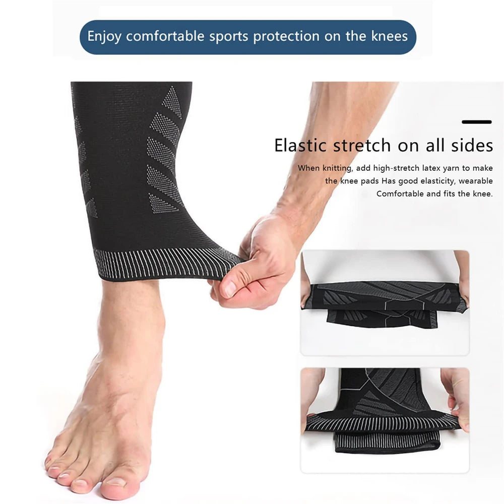 Long Full Leg Sports Brace Support Compression Sleeves For Knee Pain Relief