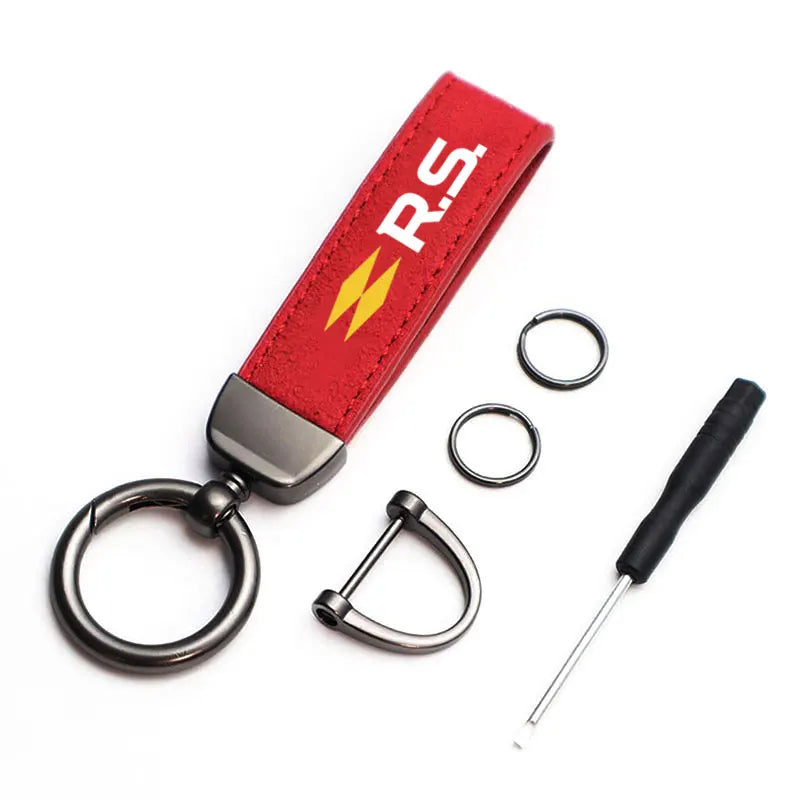 PU Leather Horseshoe Keychain – Premium Car Key Ring Holder for Renault RS | RUNGEAR