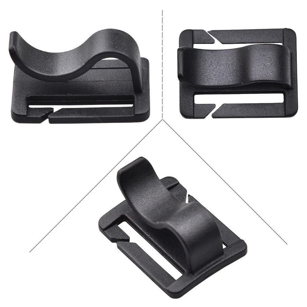 Rotatable Hydration Tube Webbing Clips – 2 or 4 Pack Hose Holder for Running & Hiking Packs