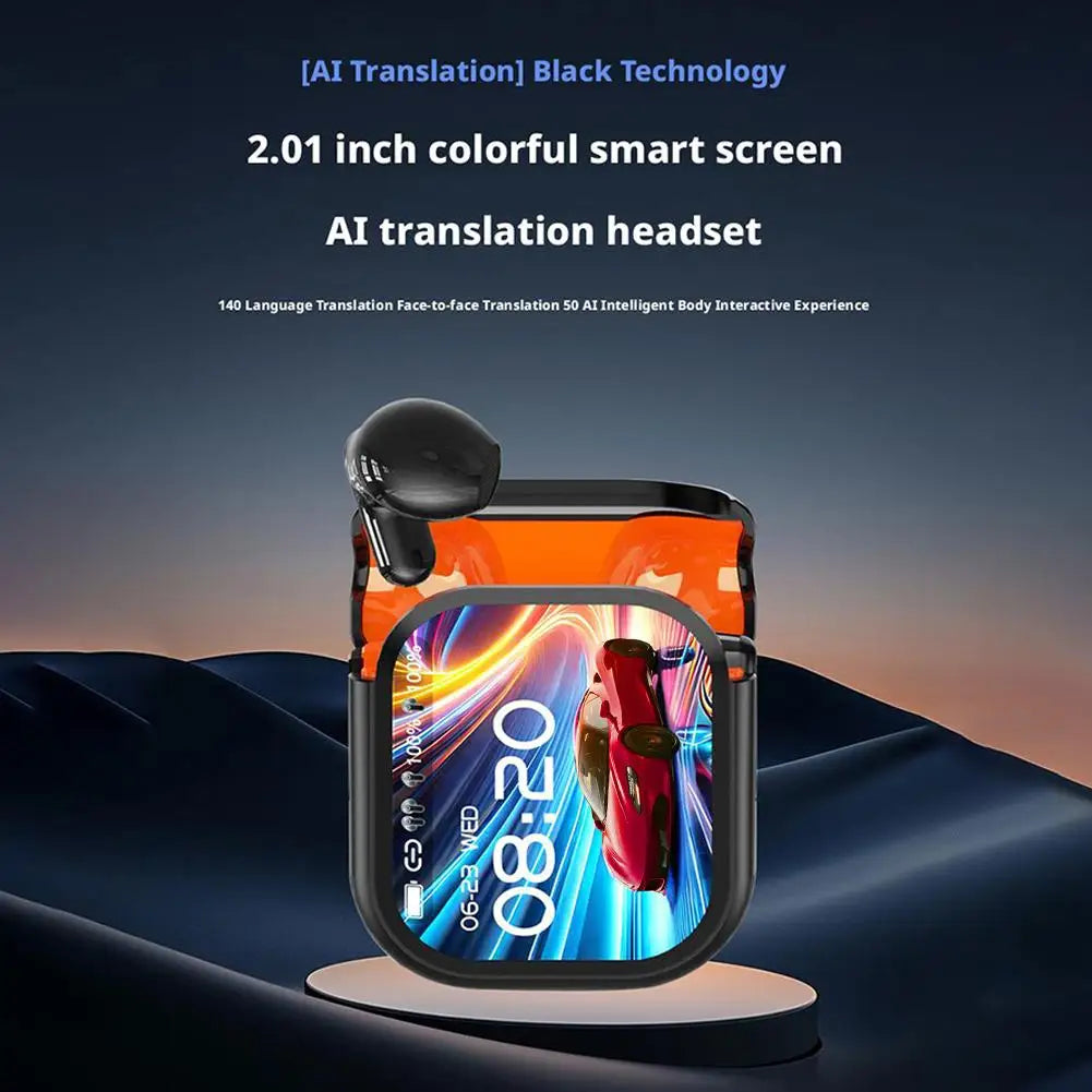Wireless Sports Earphones with AI Translator & Noise-Cancelling Mic