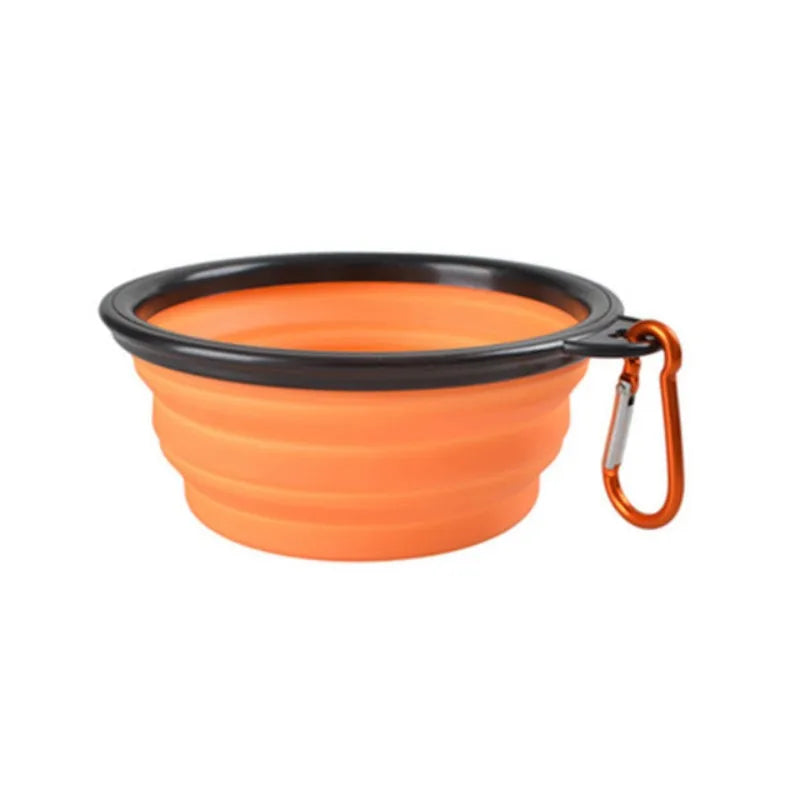 Collapsible Silicone Pet Travel Bowl with Carabiner Clip – 350ml | Dogs & Cats