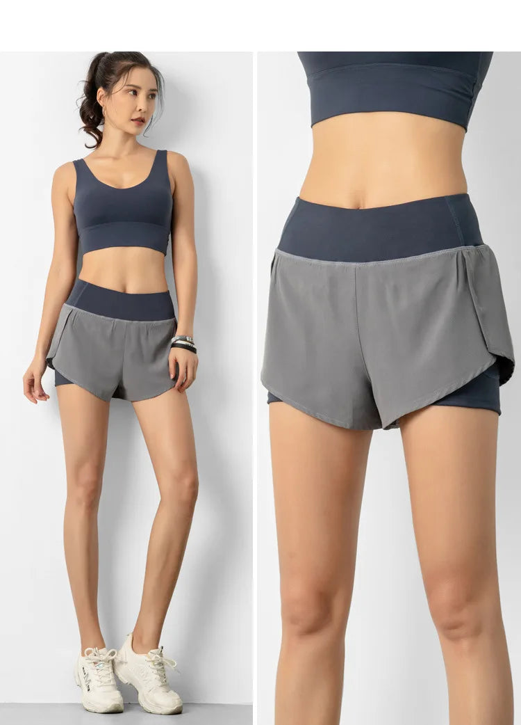 Women's Quick Dry Shorts: Summer, Double-Deck, Breathable Running Fitness Training Shorts / Rungear