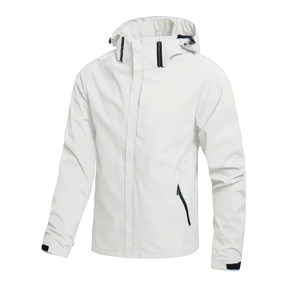 Men's Waterproof Jackets: Lightweight, Windproof, Hooded Outdoor Raincoat Hiking Jacket / Rungear