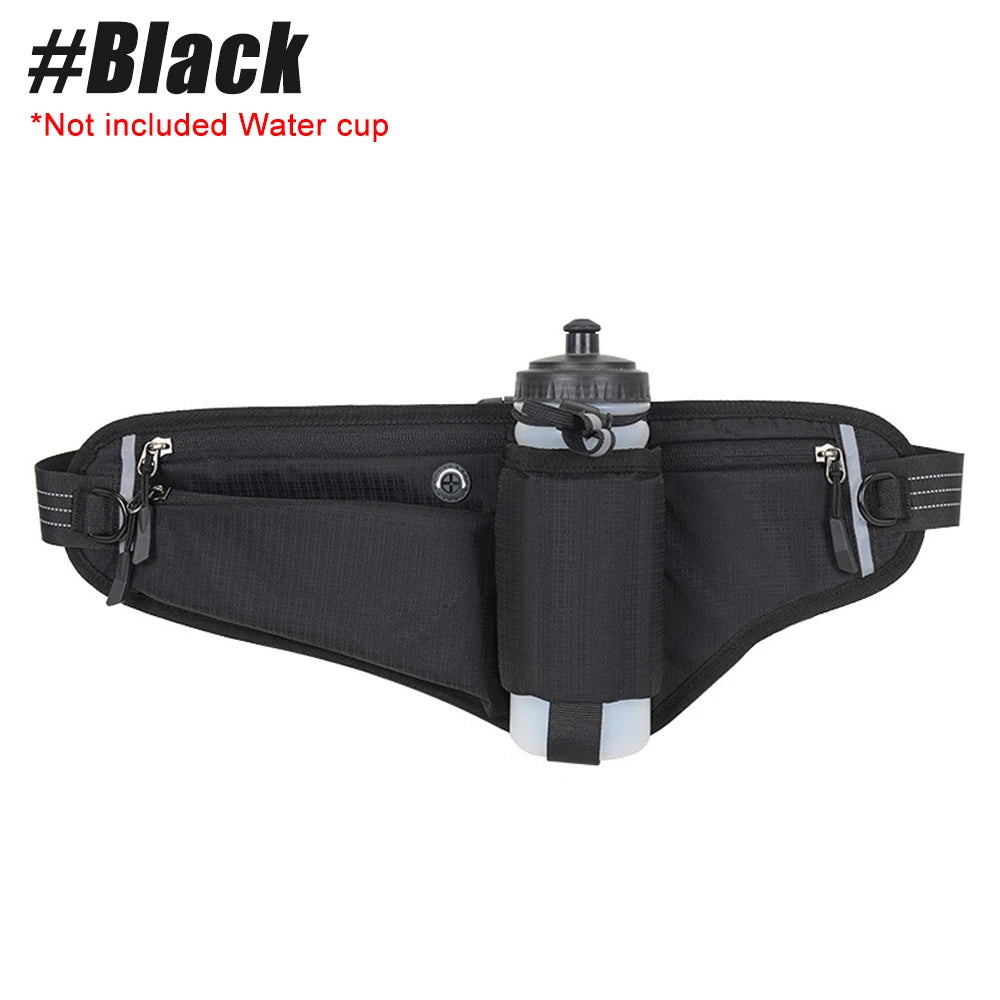 Waterproof Hydration Running Belt with 90° No-Bounce Bottle Holder – Adjustable Reflective Waist Pack for Running, Hiking & Cycling | RUNGEAR