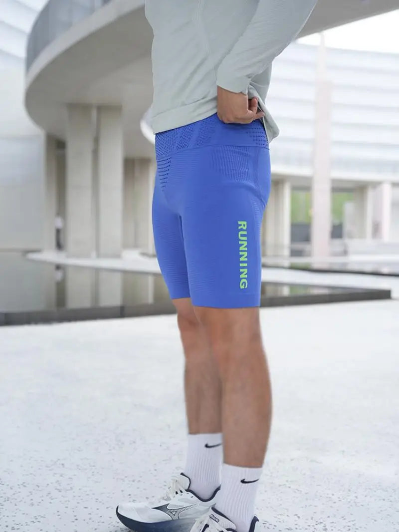 Men's Compression Running Shorts with Pockets | Quick-Dry Nylon-Elastane Athletic Shorts