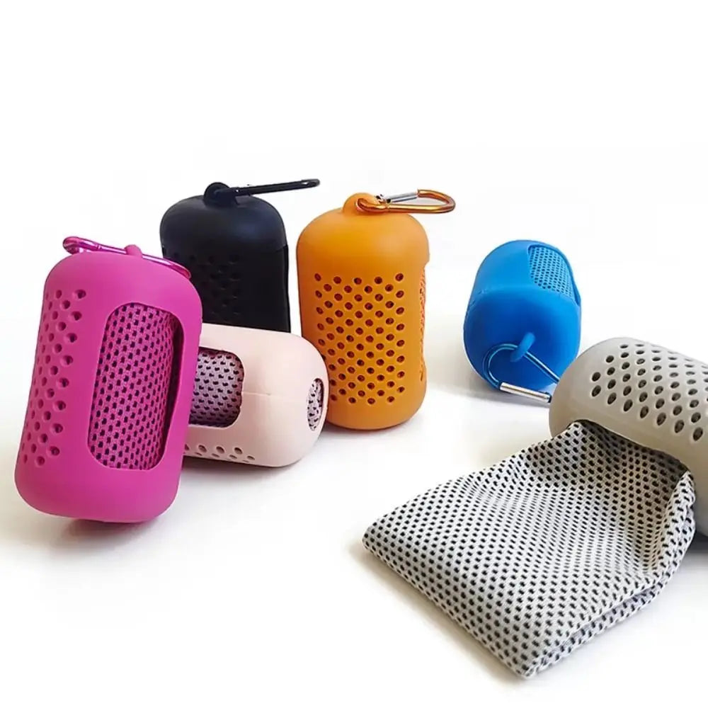 Sports Cold Towel – Mini Portable Quick-Dry Cooling Towel with Hook & Case