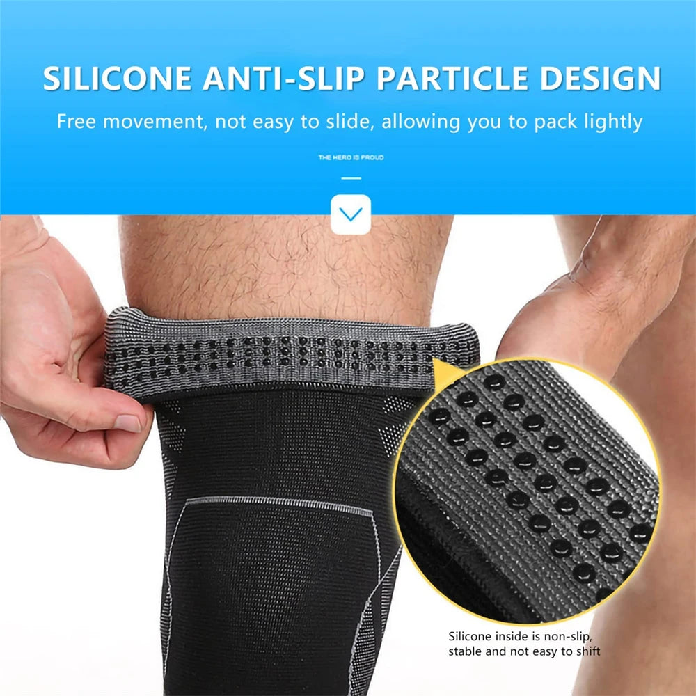 Long Full Leg Sports Brace Support Compression Sleeves For Knee Pain Relief