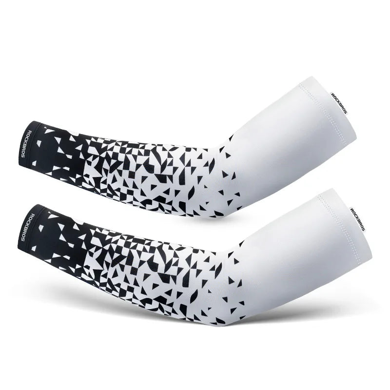 Compression Apparel Gear: ROCKBROS Breathable, Quick-Dry UV Protection Ice Fabric Sports Arm Sleeves / Rungear