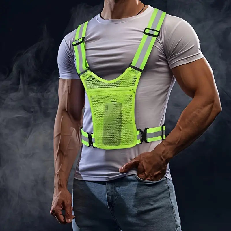 Hi-Vis Reflective Running Vest | Lightweight Breathable Nylon Safety Vest for Running & Cycling | RUNGEAR