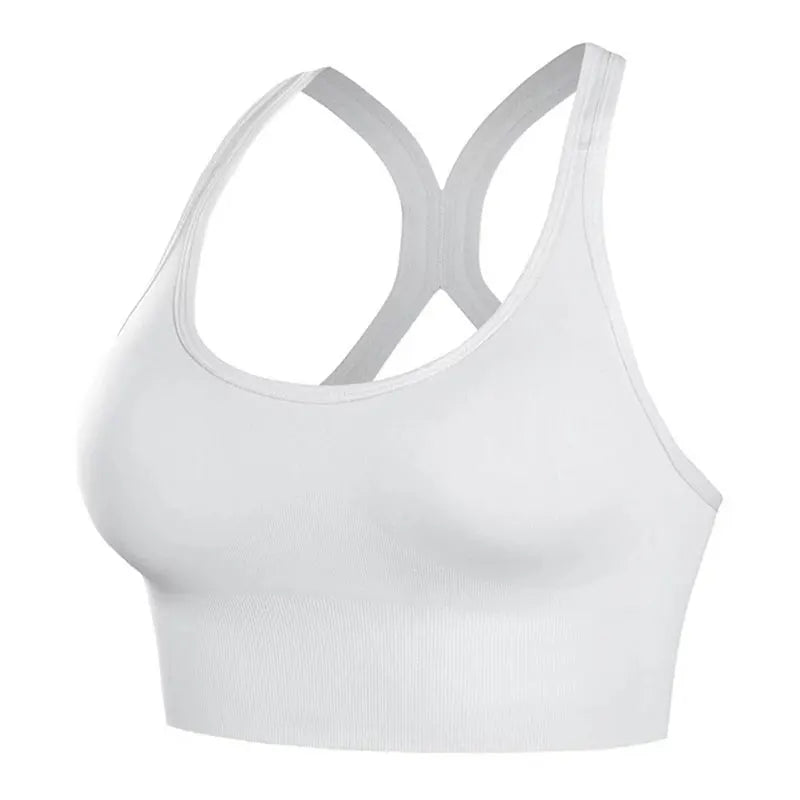RUNGEAR Shockproof Seamless Racerback Sports Bra | Quick-Dry Yoga & Running Bra Tank Top