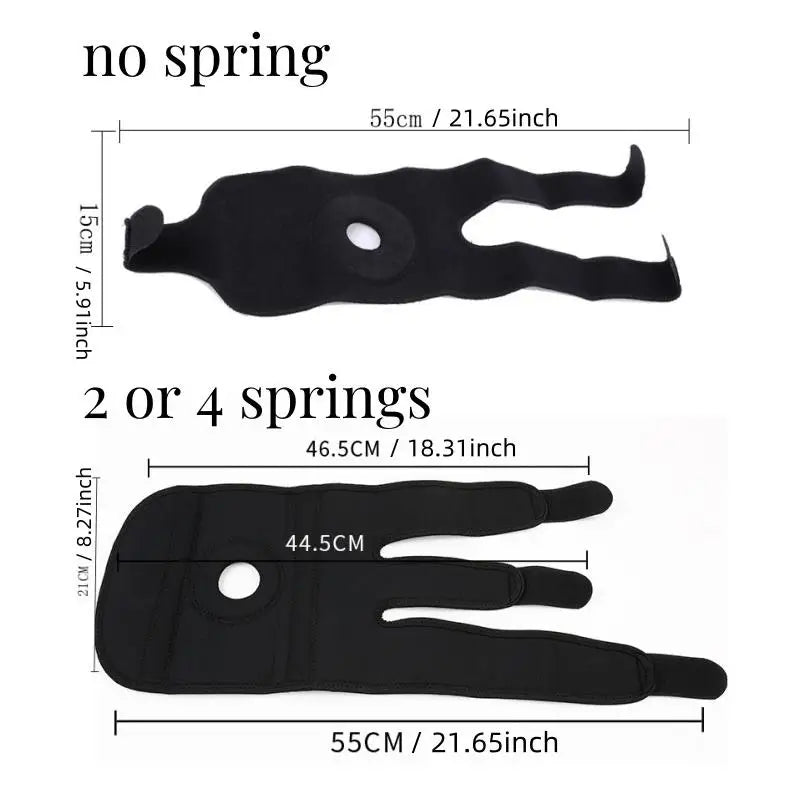 Spring Knee Brace Support – Open Patella, Adjustable | Running, Hiking & Sports