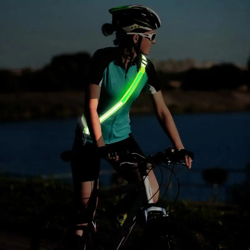 LED Reflective Crossbody Safety Strap – High-Vis Running & Cycling Gear