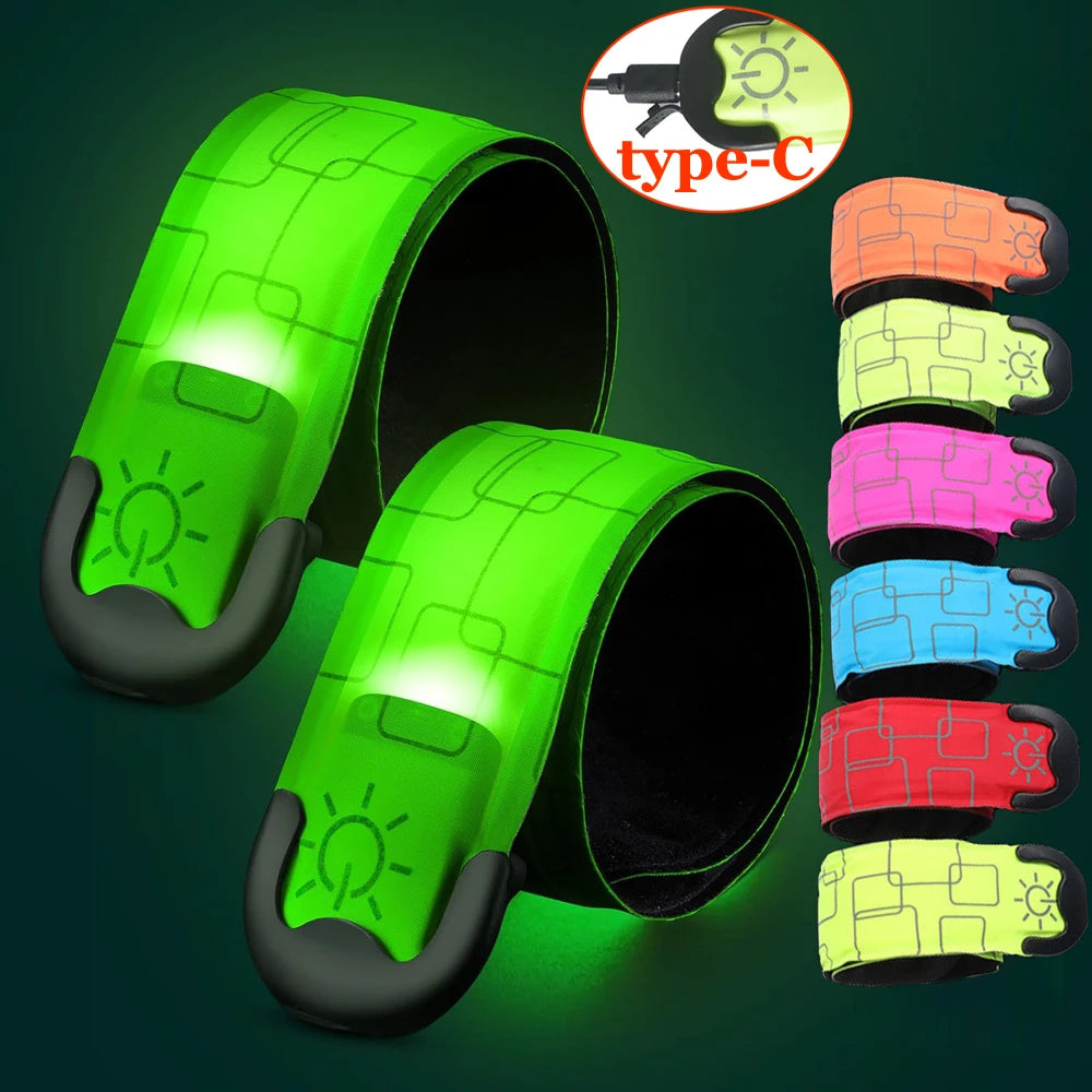 LED Safety Armband for Night Running & Cycling – Rechargeable, Reflective, Adjustable Light Band