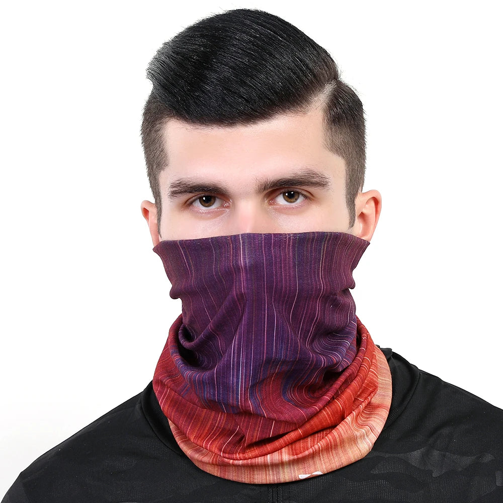 Versatile Seamless Buff for Men & Women – Gradient Bandana, Mask, Running Headband, Face Shield