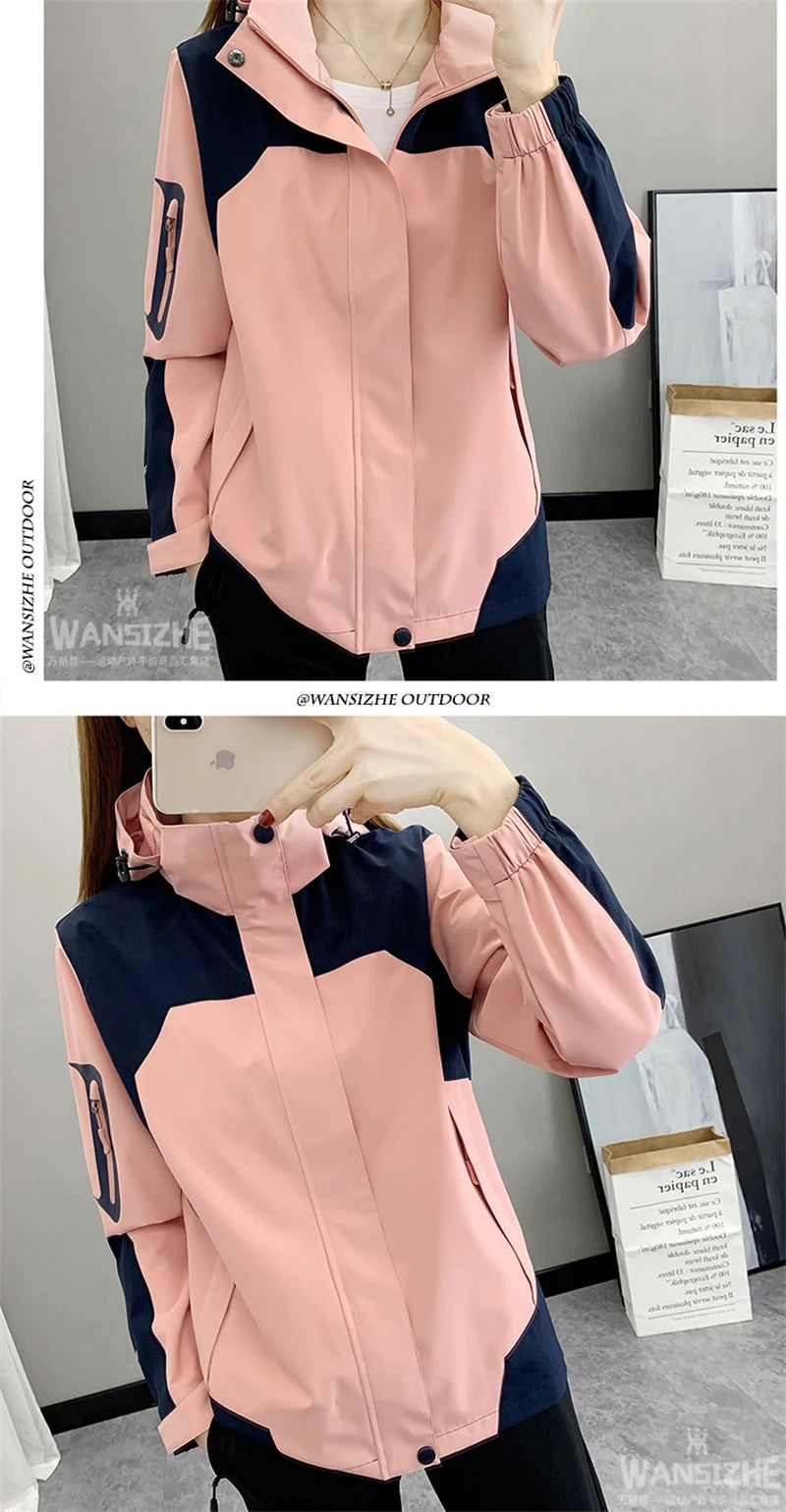 Women's Jacket Apparel: Waterproof, Windproof, Single-layer, Long Sleeved Hooded Jacket with Zipper / Rungear