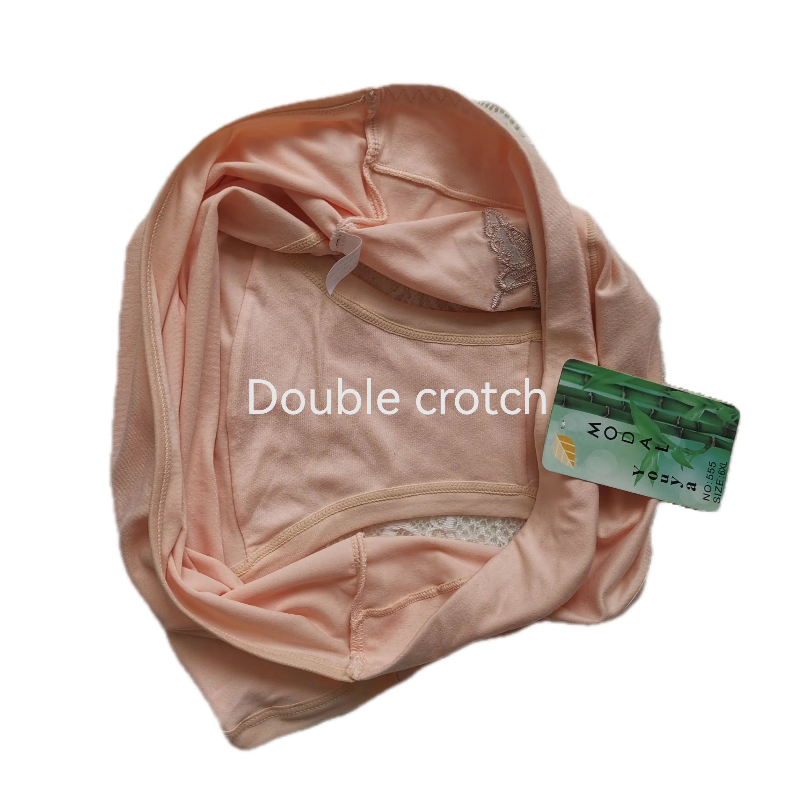 Soft Bamboo Breathable Embroidered Mid-Waist Women's Plus Sized Underwear Briefs