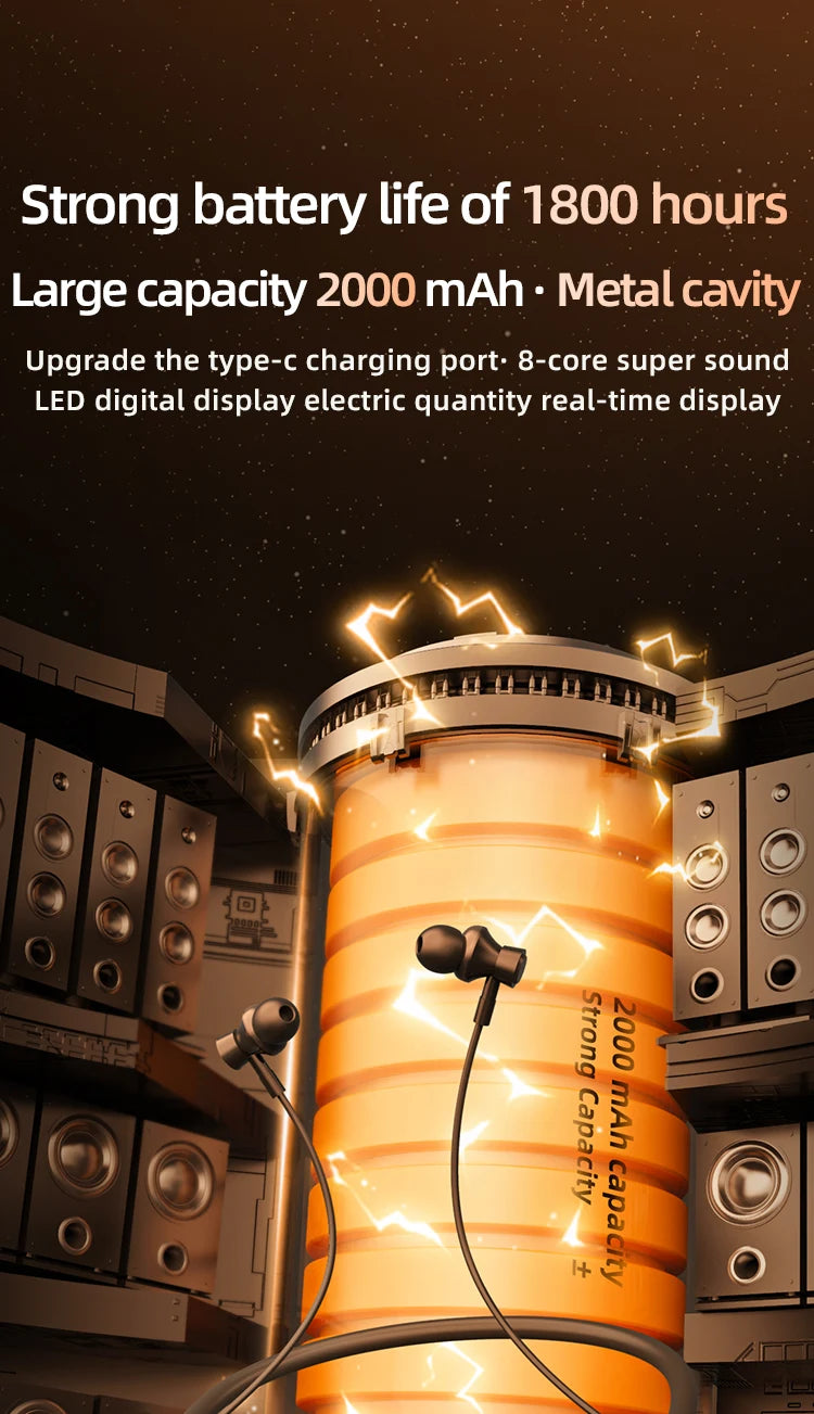 BT8 Wireless Bluetooth Headphones Outdoor Sports 5.3 With Touch Control Charging Display