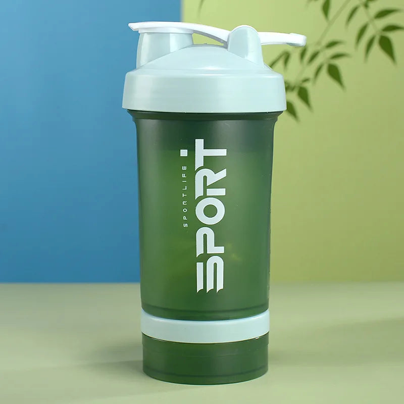 Hydration Gear Accessories: VIE LENTE 500ML Portable, Leakproof, Protein Powder Shaker Bottle for Outdoor Travel, Fitness / Rungear