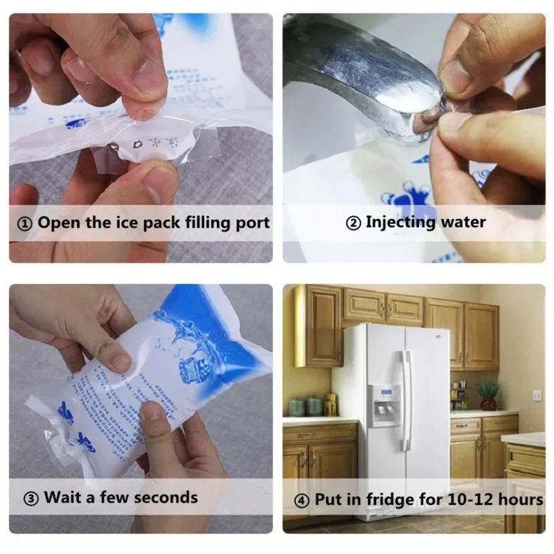 50-Pack Reusable Gel Ice Packs – Water Injection Cold Compress for First Aid, Pain Relief & Fresh Food Cooling