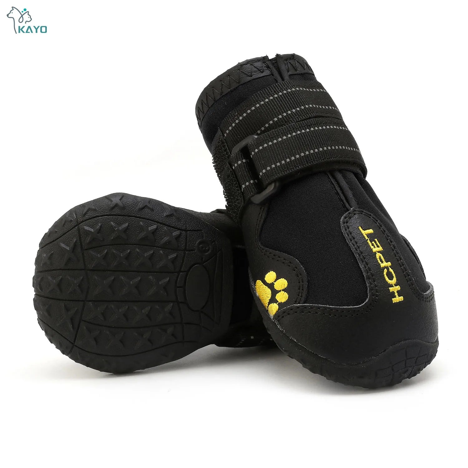 Dog Boots 4-Pack | Waterproof & Breathable, Anti-Slip Rubber Sole, Reflective Velcro Straps | Sizes 1–8 | RUNGEAR