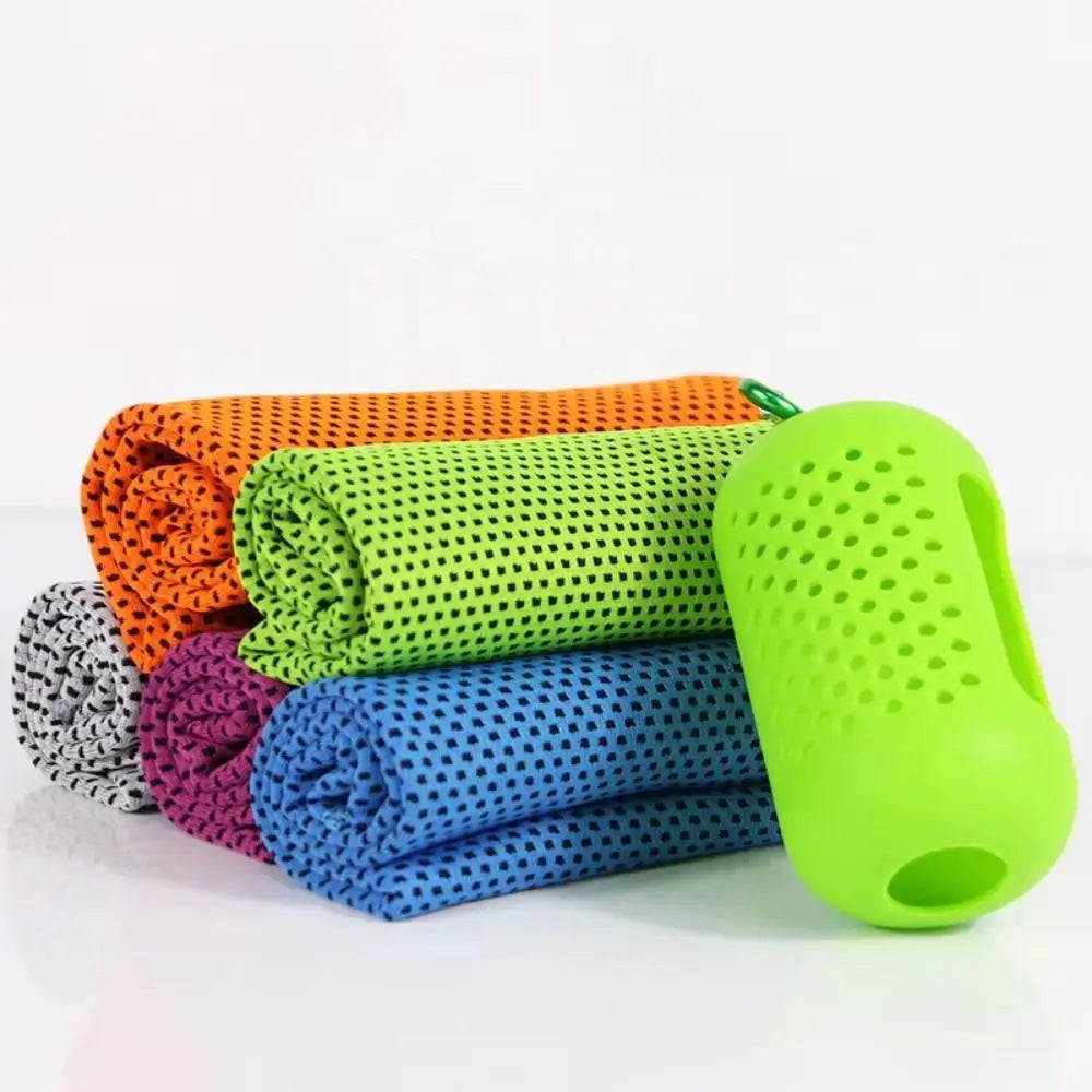 Sports Cold Towel – Mini Portable Quick-Dry Cooling Towel with Hook & Case