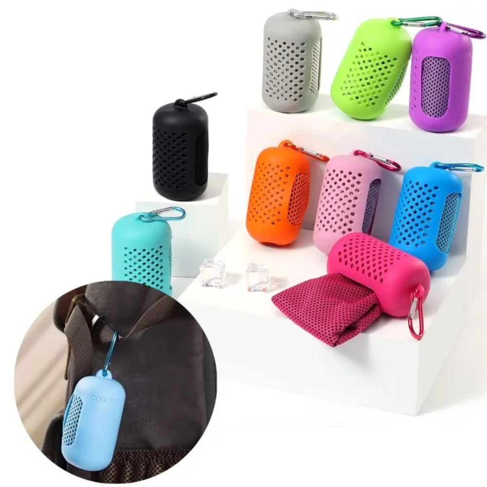 Mini Portable Quick Drying Sweat Absorption Sports Cold Towel With Hook