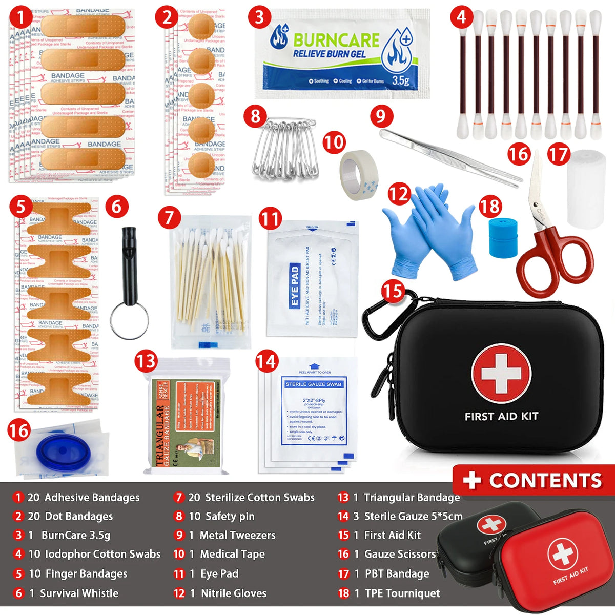 RUNGEAR Portable First Aid Kit | Multi-Purpose Emergency Medical Bag for Hiking, Trail, Camping & Home
