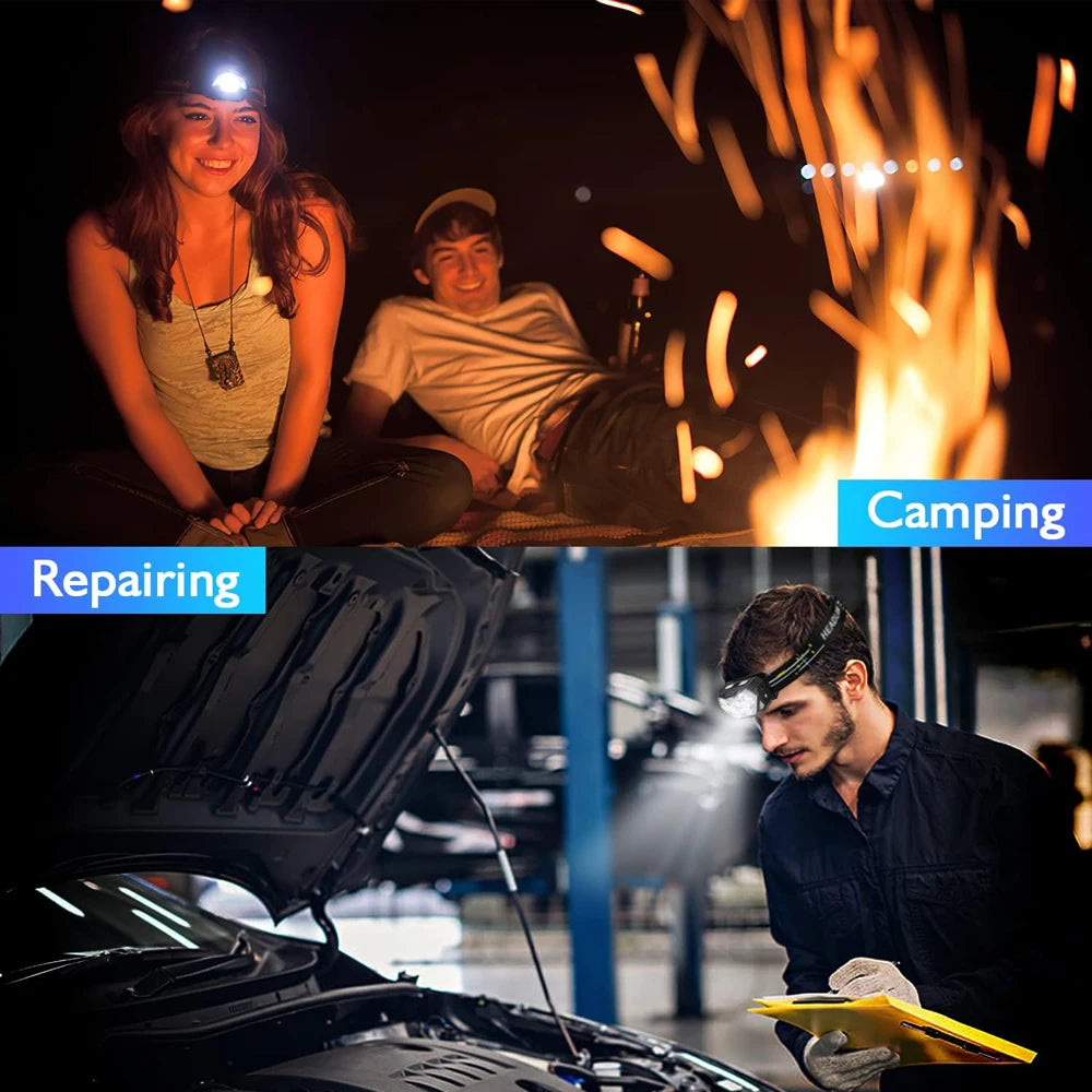 Running Gear Equipment: 9 Led Strong Portable USB Rechargeable Motion Sensor Outdoors Headlamp / Rungear