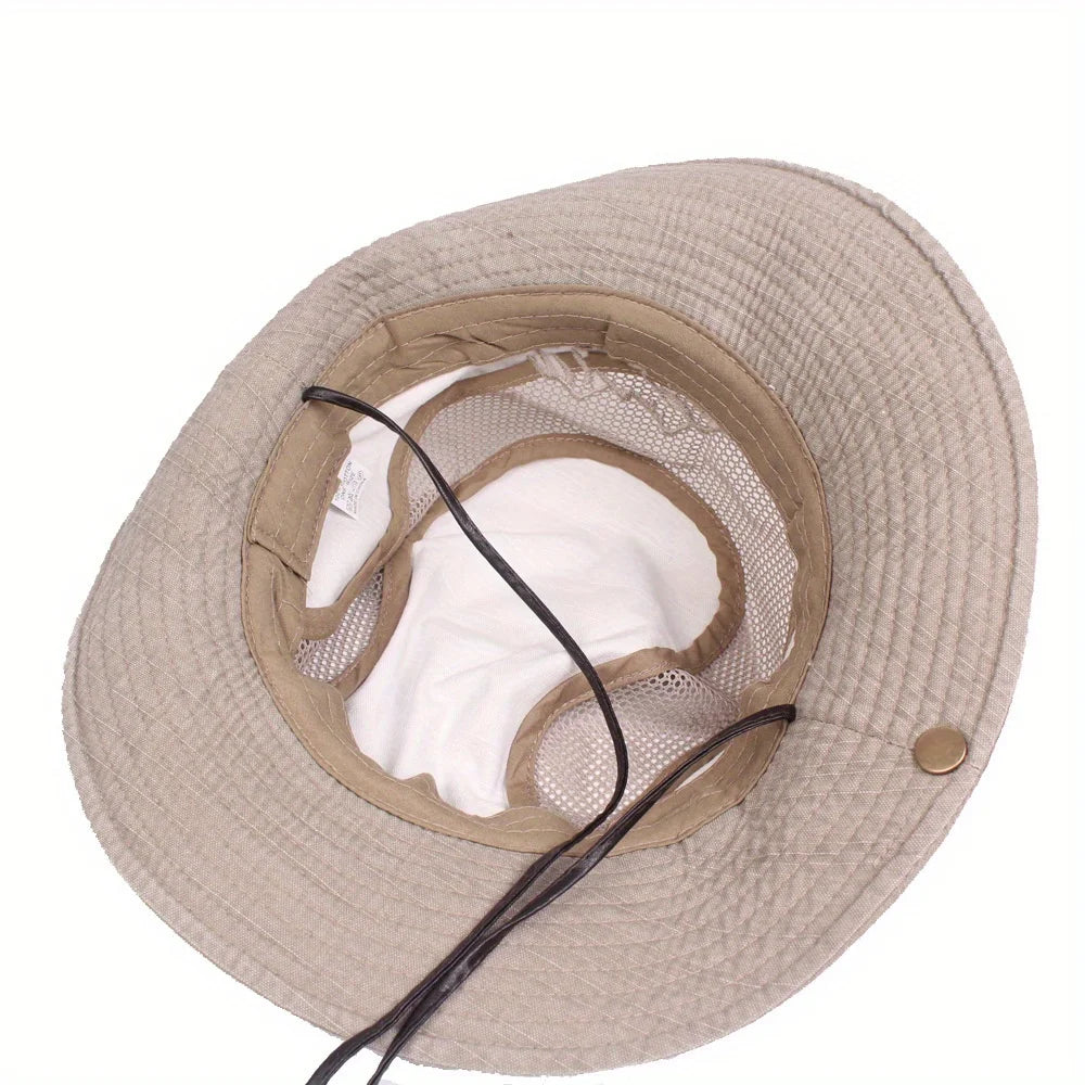 Men's Breathable Mesh Boonie Hat | Wide Brim Sun Hat for Hiking & Fishing
