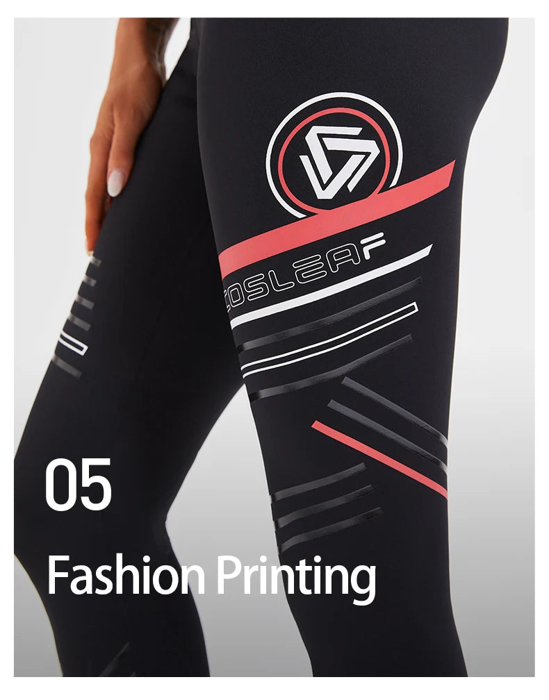 Women's Compression Apparel: Printed High Waisted Workout Pants With Pockets / Rungear