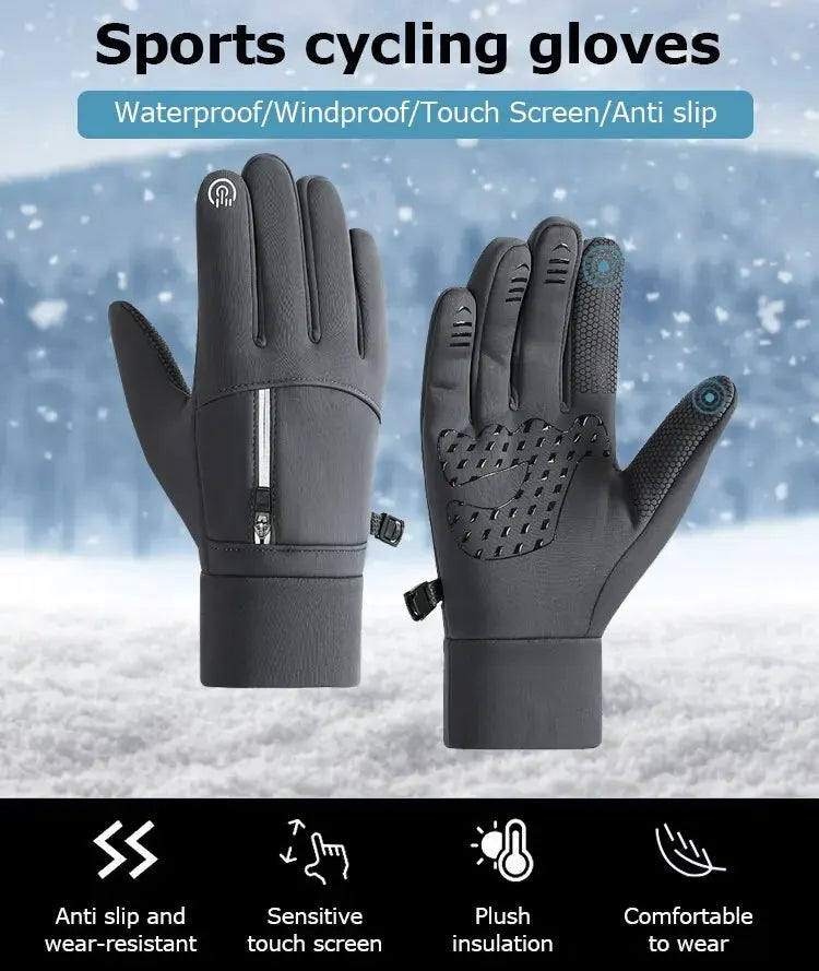Thermal Waterproof Running Gloves | Touch Screen, Anti-Slip & Wrist Zip | Unisex | RUNGEAR