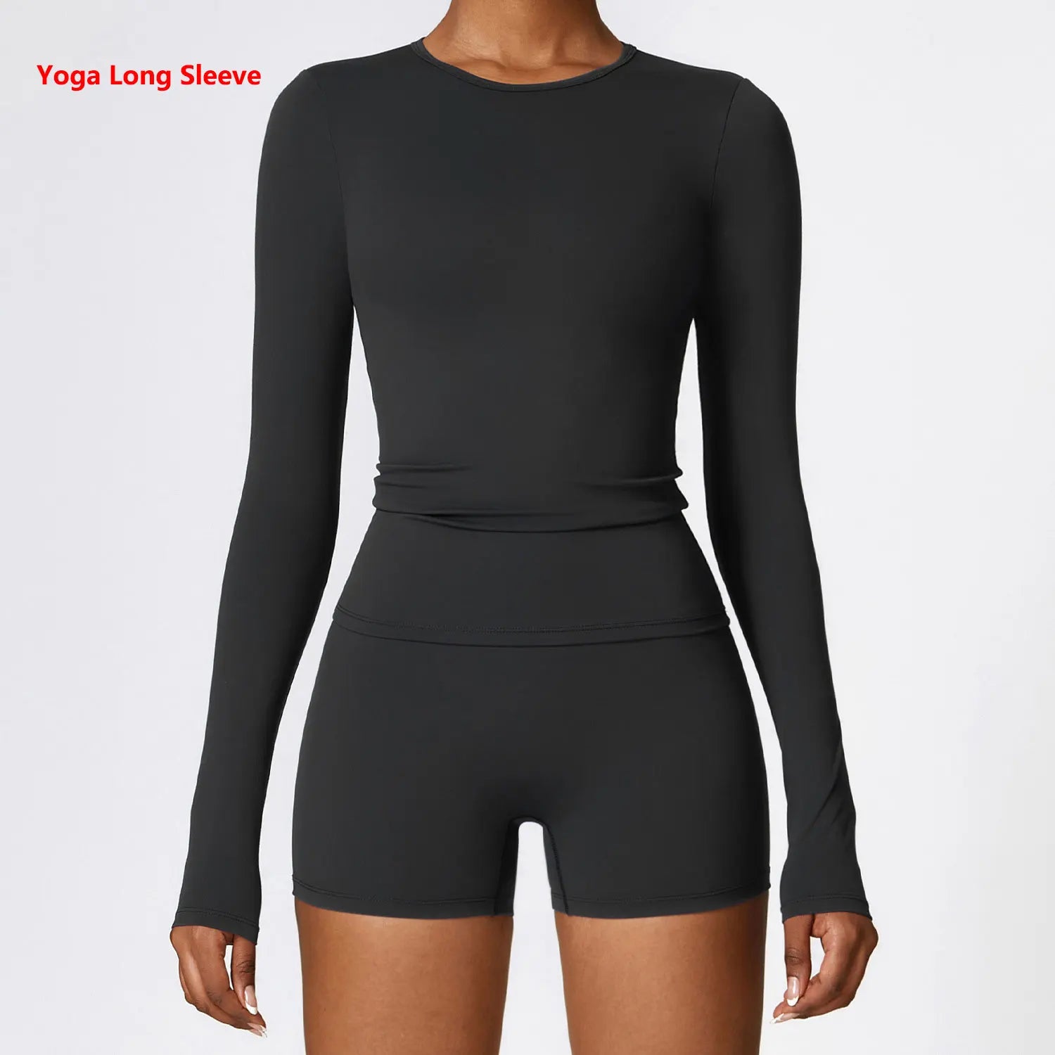 Women's Quick Dry Apparel: Breathable, Long Sleeved, Round Neck, Crop Top Workout Running, Hiking Set / Rungear