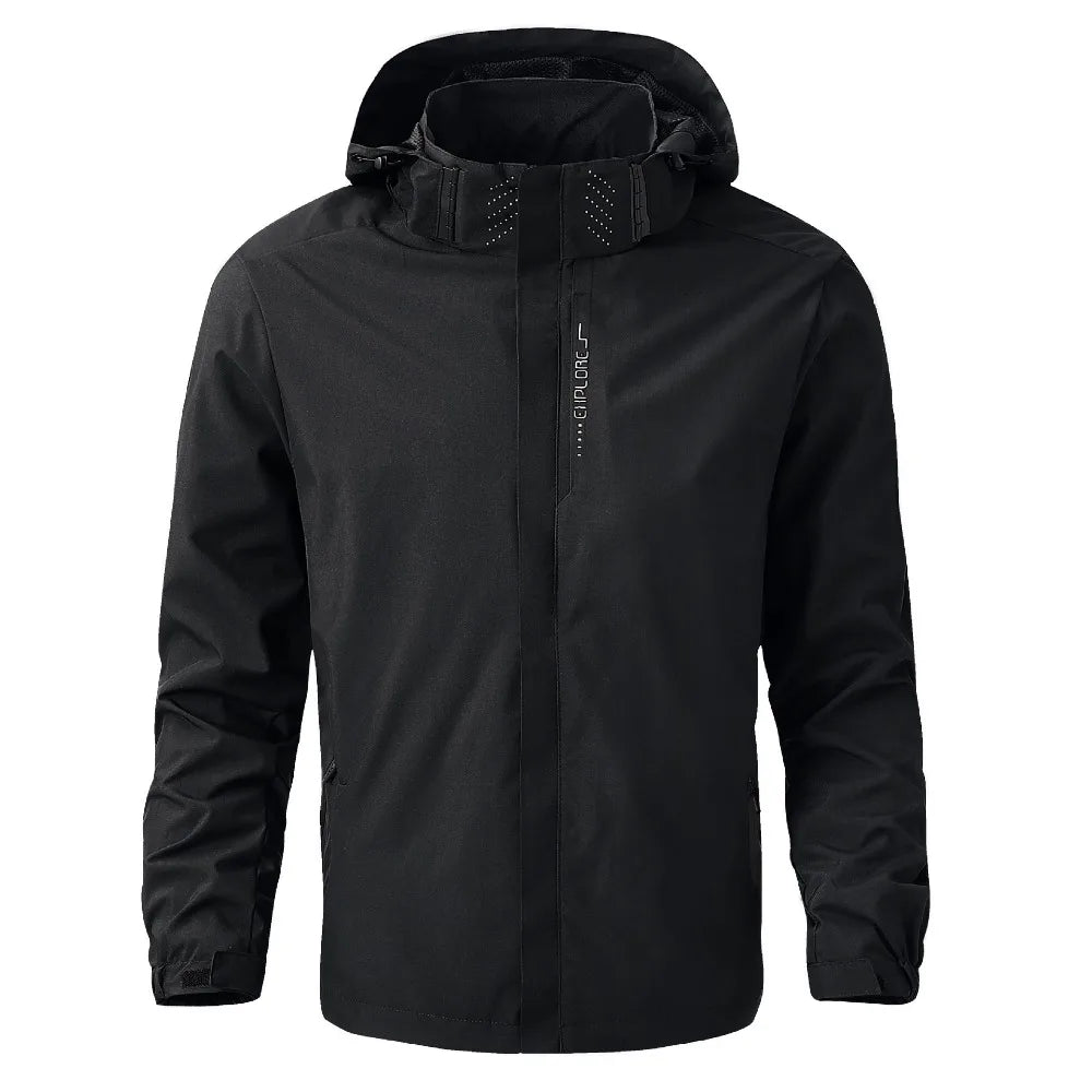 Men's Waterproof Jackets: Lightweight, Windproof, Hooded Outdoor Raincoat Hiking Jacket / Rungear