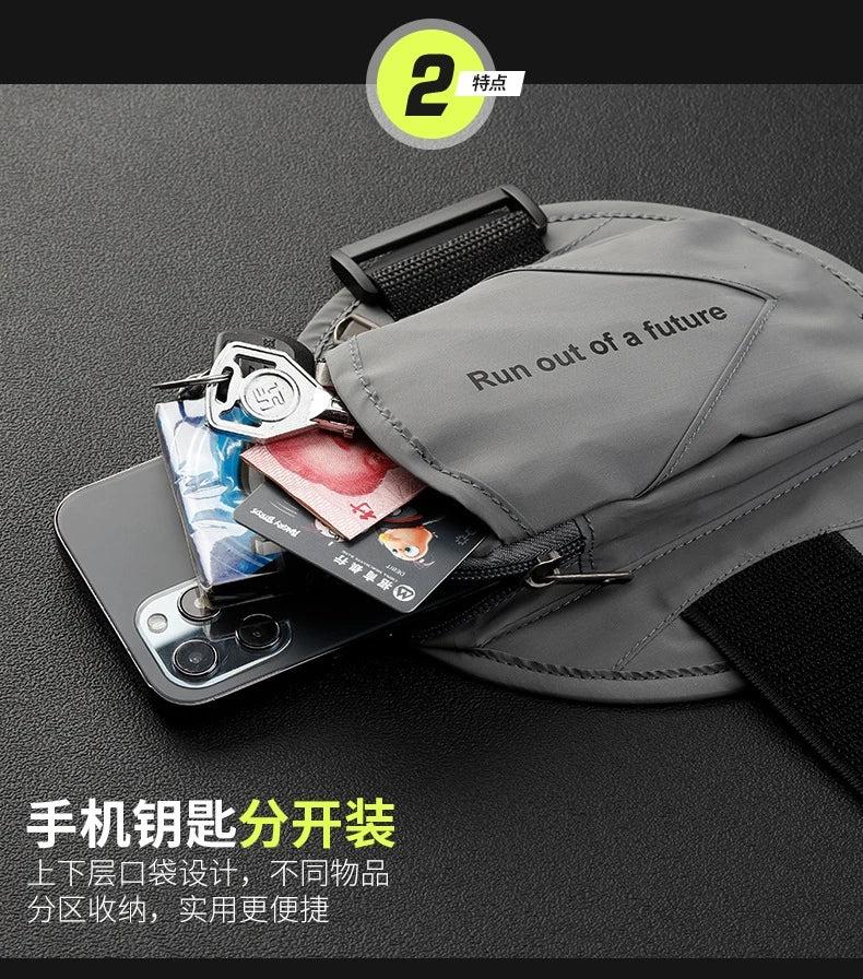 Circular Running Phone Armband – Reflective, Zippered Pouch, Adjustable Strap | Fits up to 6.5" | Night Running & Fitness | 5 Colours