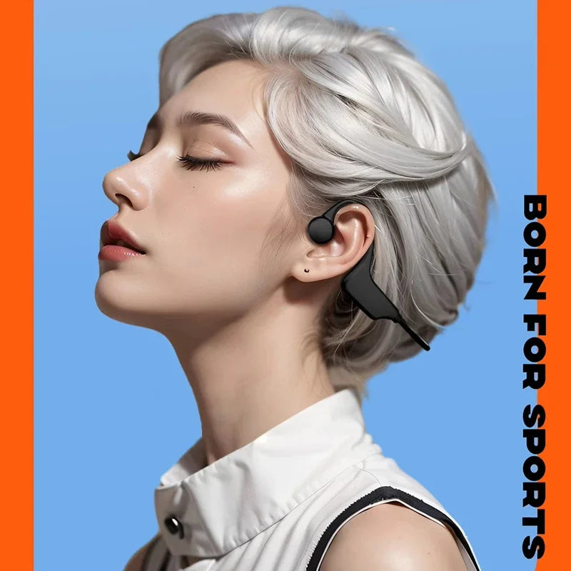 Bone Conduction Tech: BoIPX8 Waterproof, MP3 32GB Bluetooth 5.4 Bone Conduction Headphones with Mic 2026 / Rungear
