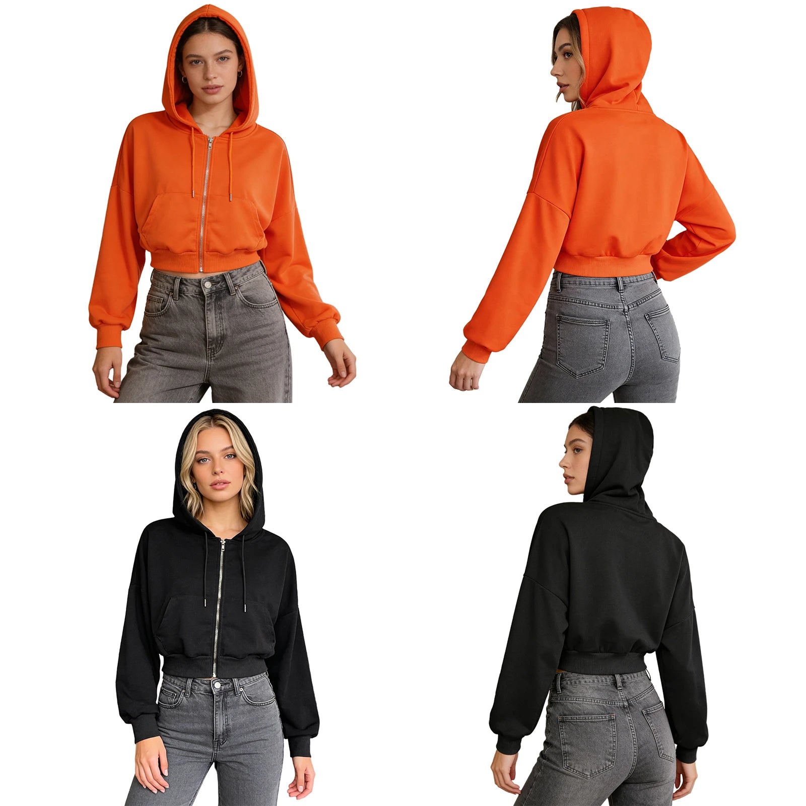 Womens Sports Tops Workout Running Clothing Adults Soft Long Sleeve Drawstring Hooded Jacket Zipper Loose Sweatshirt Outerwear