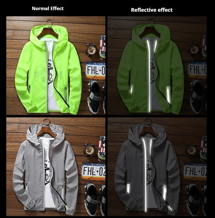 Men's Running Apparel: Long Sleeved ,Breathable, Quick-Drying Reflective Windbreaker / Rungear