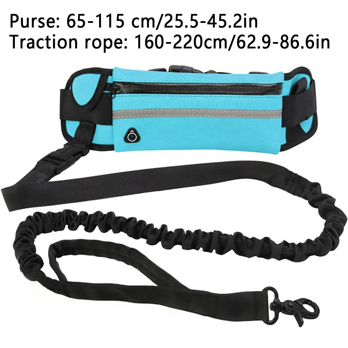 Hands-Free Dog Leash with Waist Bag – Reflective Retractable Elastic Belt for Running & Hiking | Quick Release | 3 Colours