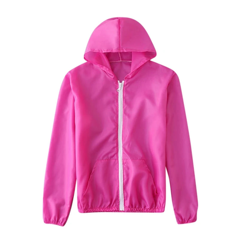 Women's Sun Protection Windbreaker – Lightweight, Hooded, Full-Zip | Outdoor Sports & Casual | S–M