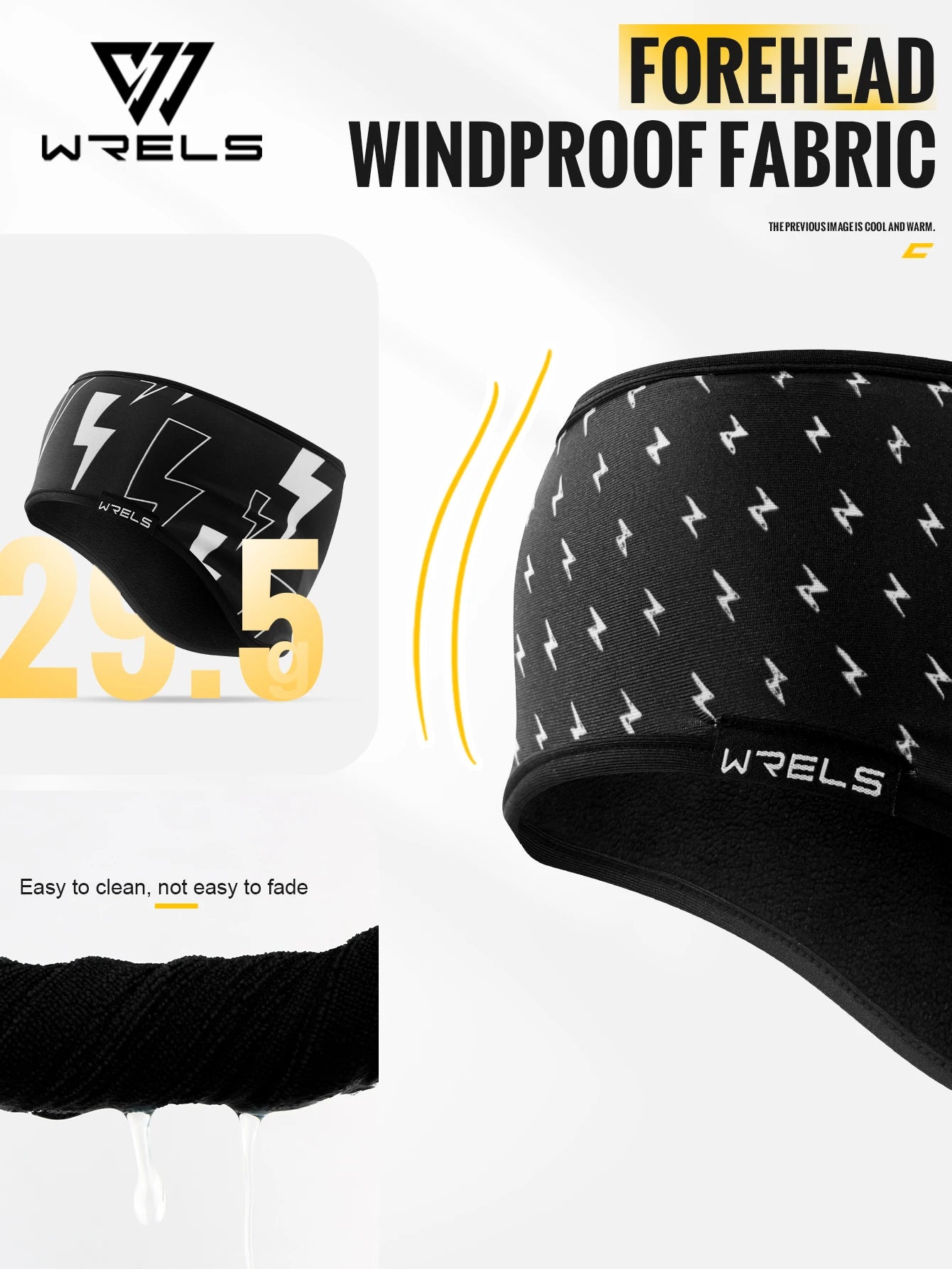 Running Hat Accessories: WRELS Thermal, Windproof, Stretchy Fleece Headband Sports Sweatband for Running Skiing, Hiking, Walking / Rungear