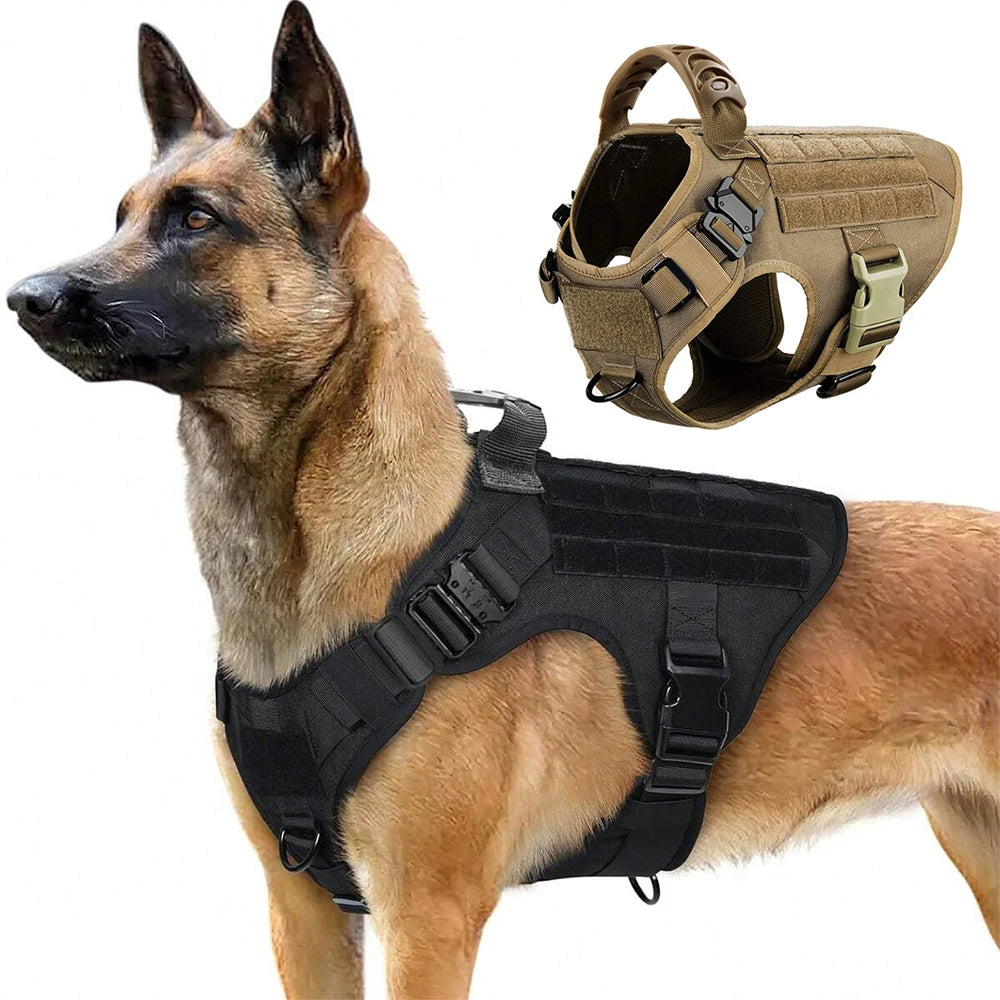 Outdoor Dog Accessories: Large Military Padded, Breakaway Halter Harness Vest / Rungear