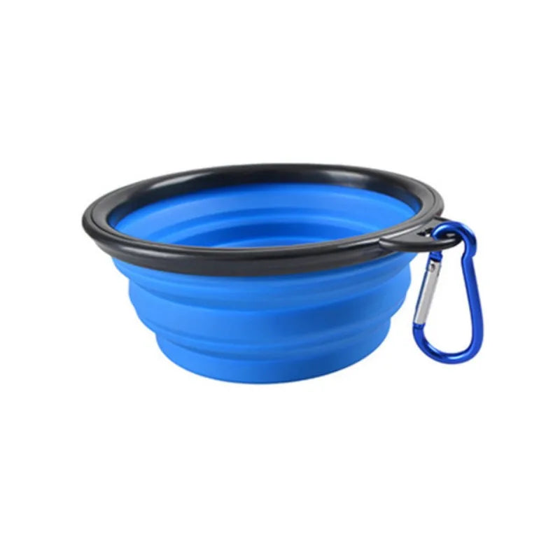 Collapsible Silicone Pet Travel Bowl with Carabiner Clip – 350ml | Dogs & Cats